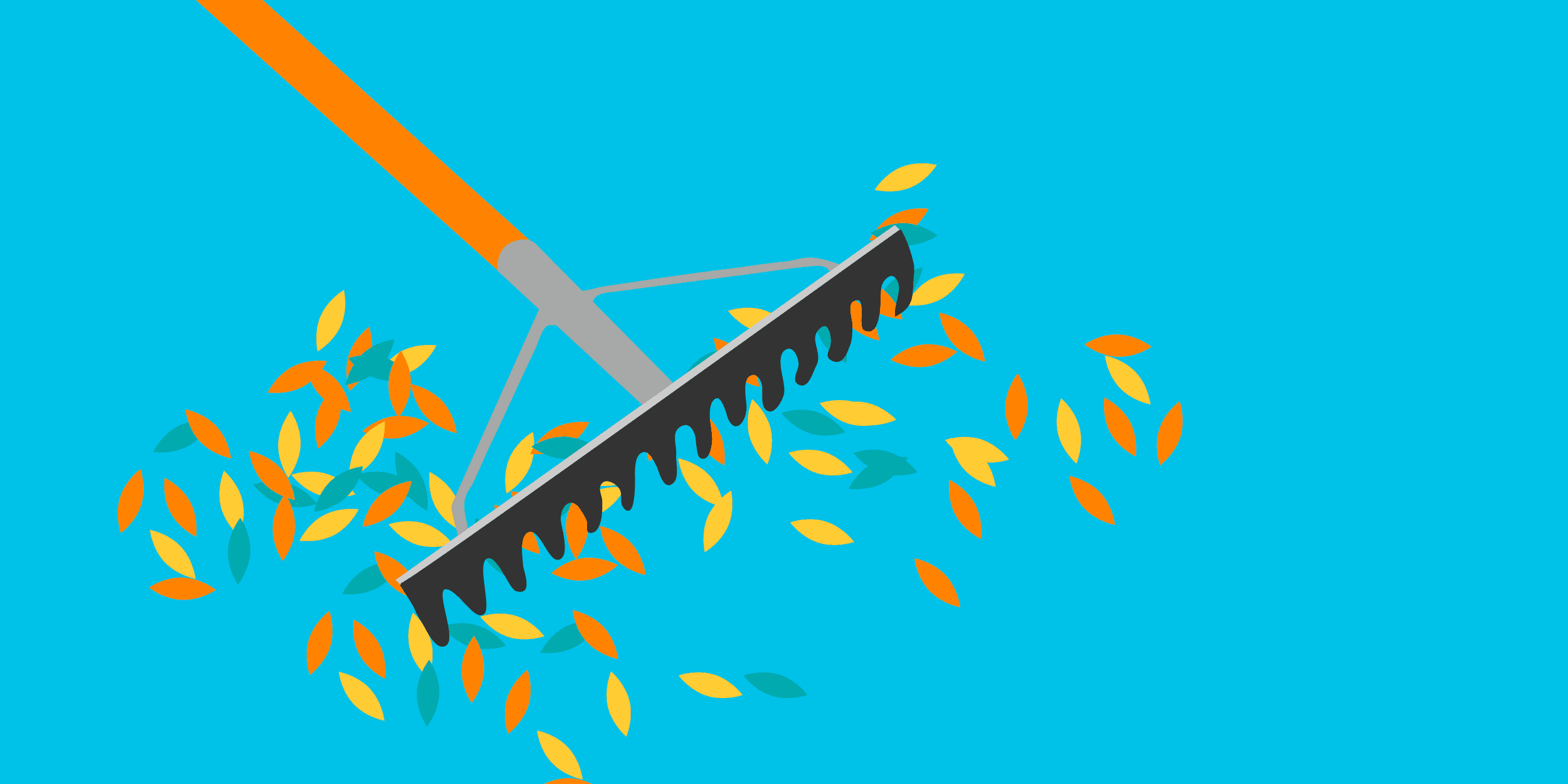 illustration of a rake gathering leaves, symbolizing raising more money for your nonprofit