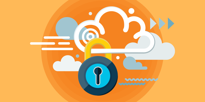 illustration of a cloud with a lock on it, representing nonprofit cloud security