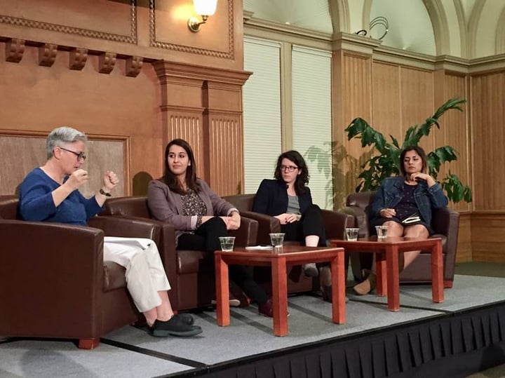 Speakers at the event discussing technology for good