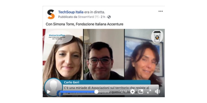 three participants in a Facebook live-stream