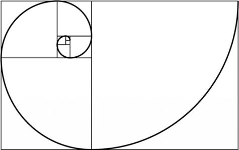 the golden ratio: a curved line on a bunch of boxes