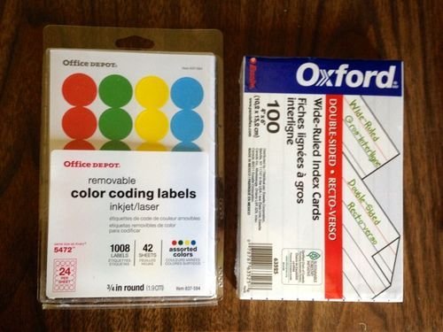 Dot Labels and Index Cards