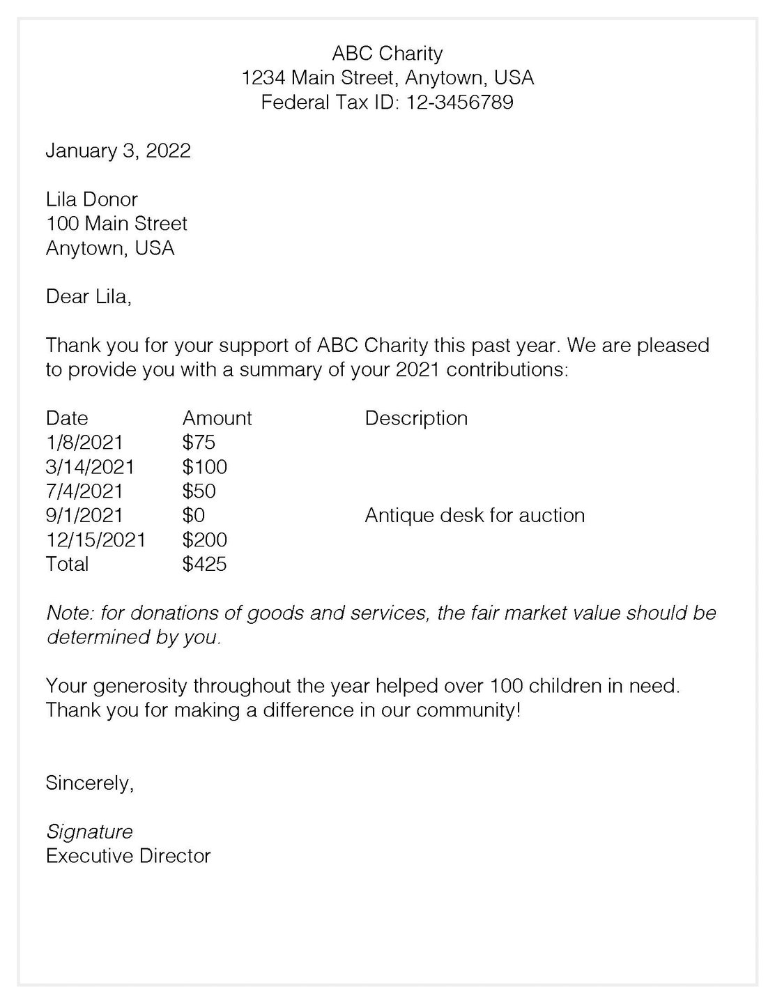 Best Practices in Sending Year End Statements to Donors