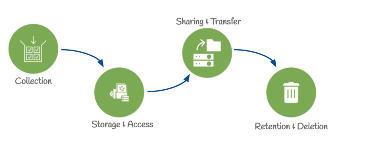 illustration of the life cycle stages discussed next, each leading to the next