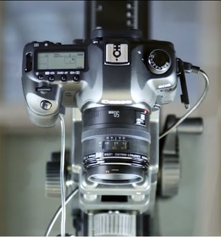 overhead view of a digital camera