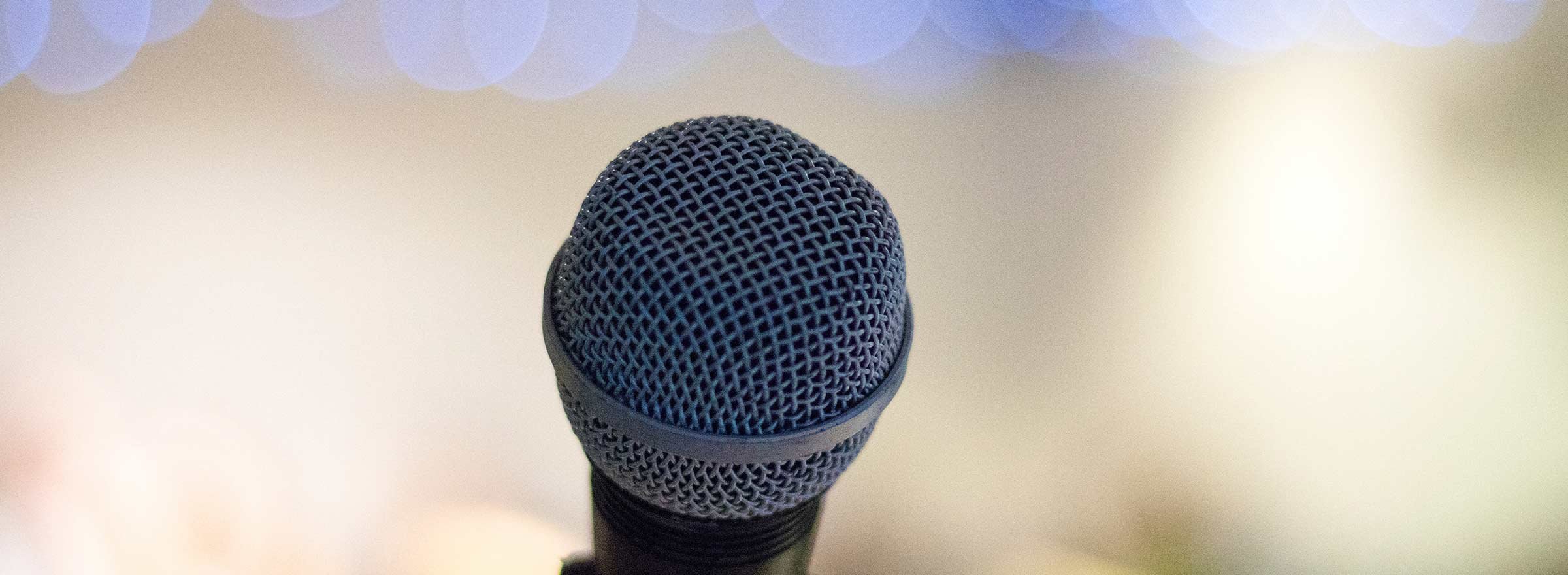 picture of a microphone, representing how a nonprofit used Microsoft Azure to help people with hearing impairments