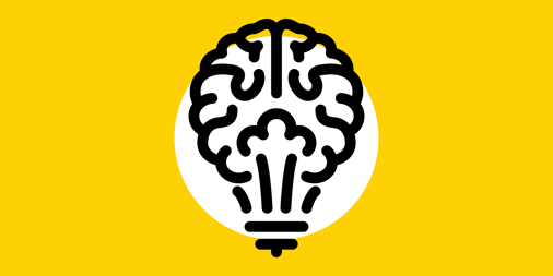 illustration of a brain functioning as a lightbulb