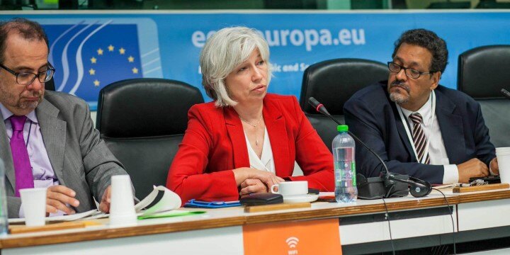 Rebecca speaking at the European Economic and Social Committee (EESC)