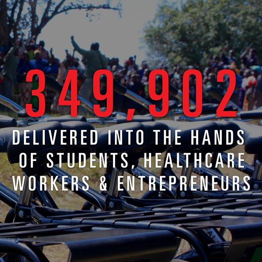 World Bicycle Relief: 349,902 Bikes delivered into the hands of students, healthcare workers, and entrepreneurs