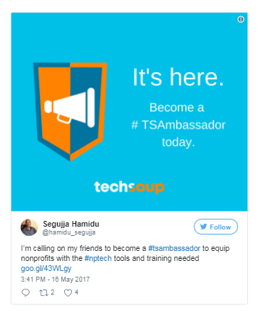 Twitter: TechSoup Ambassador Program Announcement